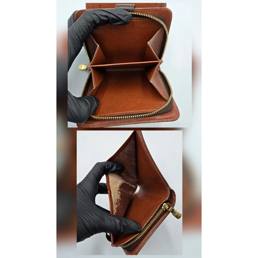 Louis Vuitton Monogram Compact Zip Wallet M61667 Bifold Brown Canvas SD0050 - Picture 6 of 9